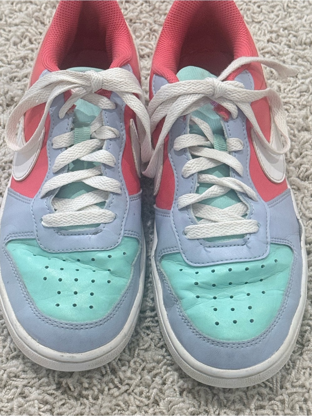 Nike Kids Colorblock Sneakers in Coral, Mint & Light Blue